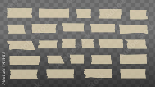 Various torn tape pieces collection vector
