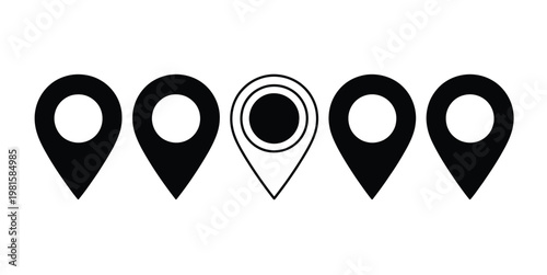 Location pin map marker place pointer gps icon vector simple flat symbols for navigation apps and direction design
