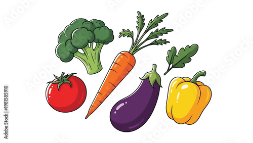 Colorful Assortment of Fresh Vegetables and Produce.