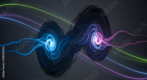 Abstract Light Wave Background. neon glow, digital energy, flowing lines