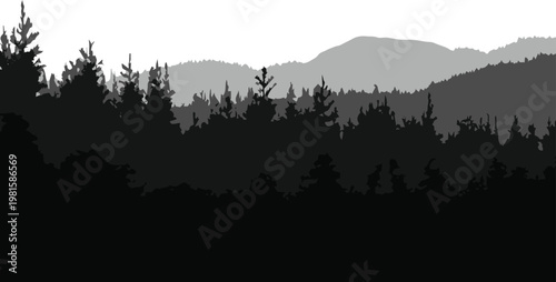 Layered mountain panorama for travel and poster use