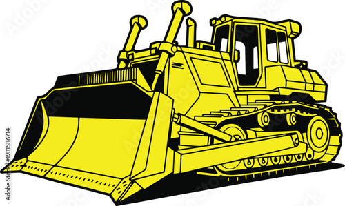 Bulldozer parts and undercarriage components layout