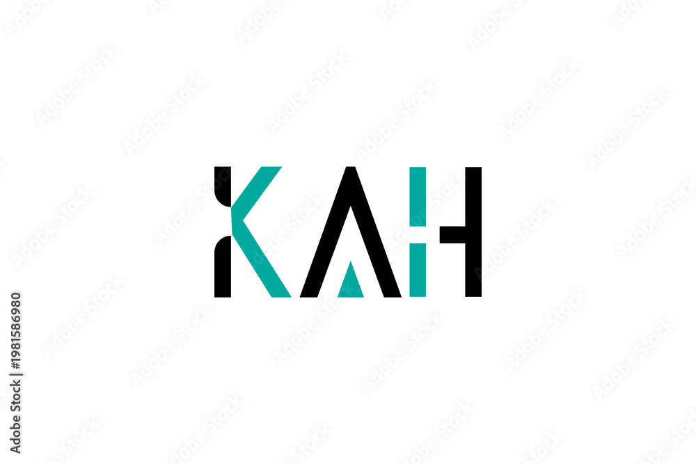 Fototapeta premium displays a stylized logo featuring the letters KAH