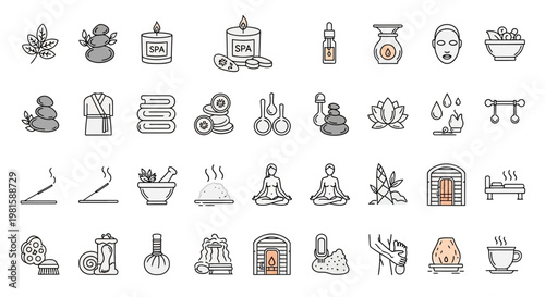 Various icons of objects and symbols.