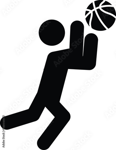 Basketball Player Shooting Ball Silhouette, Sports Action and Jump Shot Concept Vector Illustration
