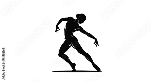 Graceful dancer captured in a dynamic silhouette pose against a clean background.