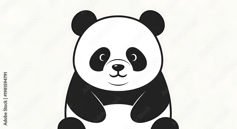 Naklejka premium Cute Cartoon Panda Bear Character Design.