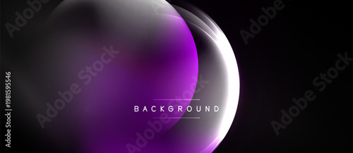 Abstract purple design. Smooth gradients create flowing shapes, modern aesthetic. Dark background emphasizes bright central element.