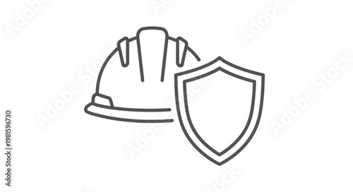 Safety First - Hard Hat and Shield Symbolizing Protection and Security.