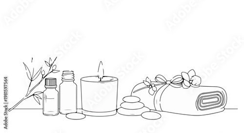 Serene spa essentials with natural elements for relaxation and wellness