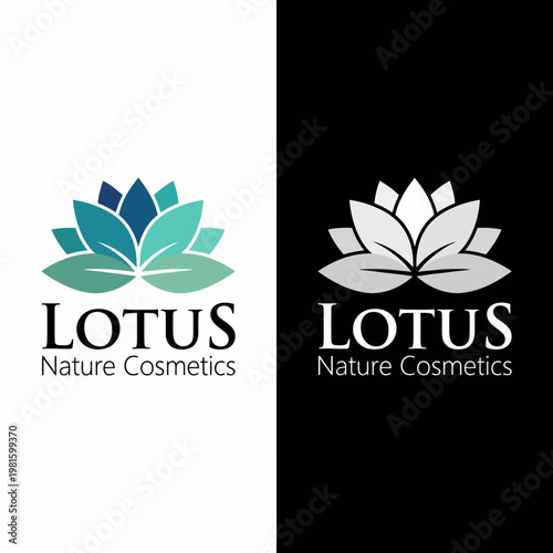 This logo showcases a serene lotus flower that conveys a sense of purity and nature, ideal for a cosmetics brand focused on natural ingredients and wellness.