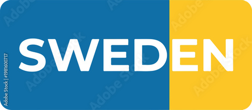 Sweden Country Vector Drawing, Illustration of the National Symbol of Sweden