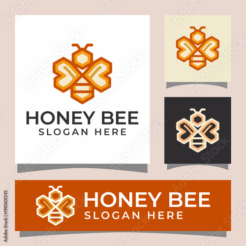 This logo features a stylized honeybee, symbolizing sweetness and nature, ideal for honey producers or organic food brands looking for a charming identity.