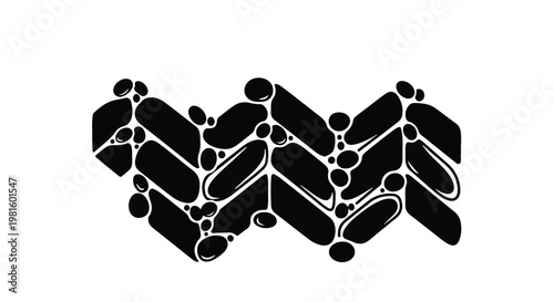 black molecular structure illustration with connected nodes
