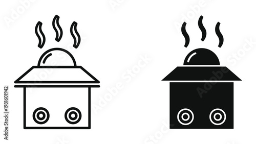 Cozy house smoke chimney home icon illustration