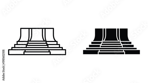 Minimal hills mountains landscape icon design