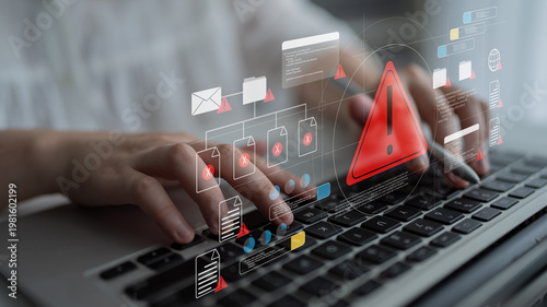 Photos Cybersecurity threat alert system detects potential intrusions, monitors abnormal activity, and enhances digital protection to prevent unauthorized access and data breaches