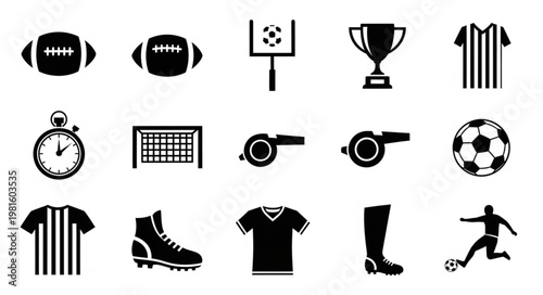 Collection of Sports Icons and Symbols for Games.