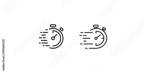fast delivery concept stopwatch icons with motion lines represent speed and efficiency for logistics and e commerce services