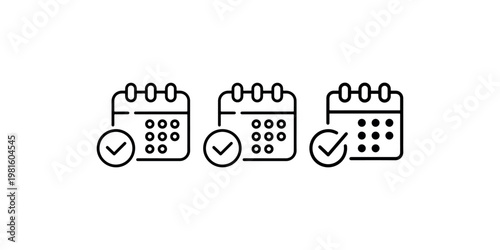 calendar icons with checkmarks symbolize appointments scheduling and important dates for planning and organization purposes