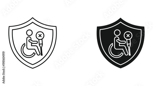 Security guard digital shield cybersecurity icon