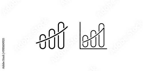 Growth chart bars line graph diagram showing progress upward trend statistics for business finance success