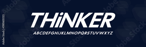 Modern Minimalist Bold Technology and Science alphabet font. Digital typography vector illustration design. Sci-fi, movie, magazine, fashion font.