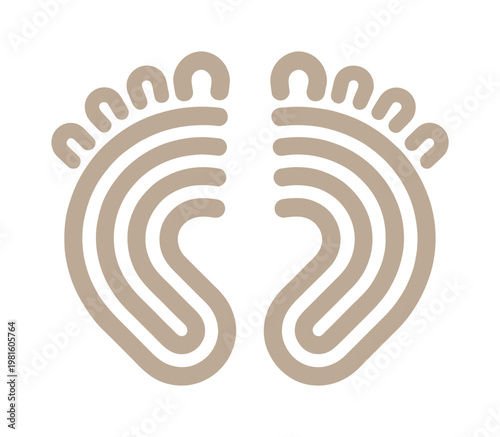 Vector of symmetrical footprints in a minimalist design style