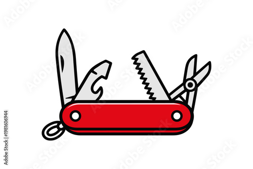 Red Pocket Knife Tools