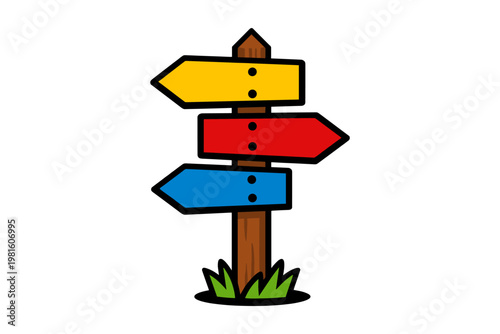 Directional Signpost with Arrows