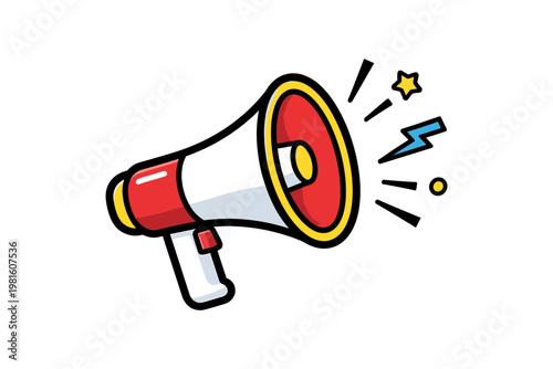 Red Megaphone Announcement Icon