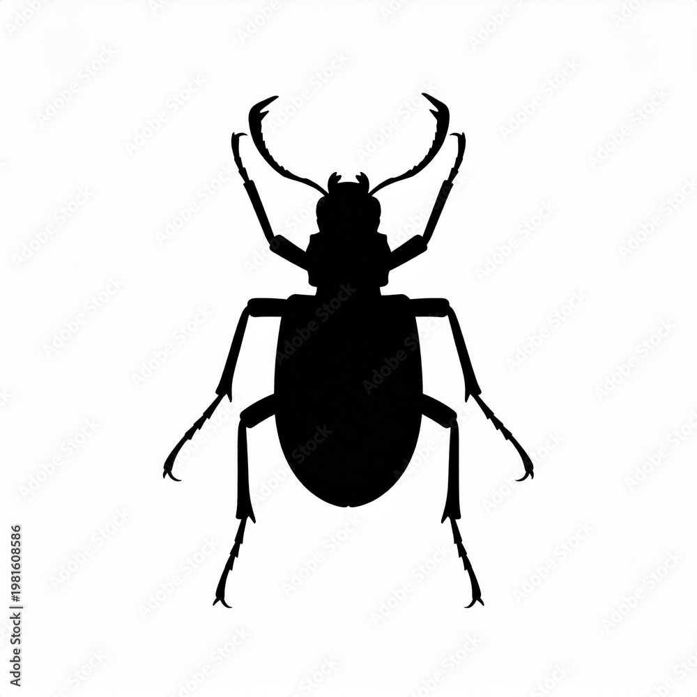 Fototapeta premium black stylized tick insect vector illustration isolated on white background