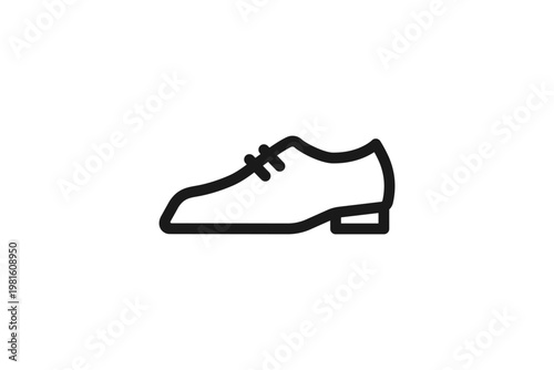 シンプルな革靴の線画アイコン