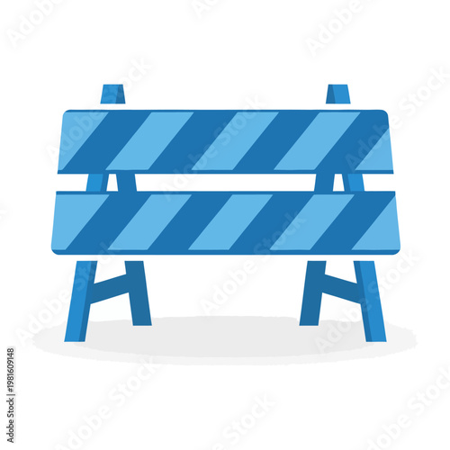 Vector graphic of a blue construction barrier