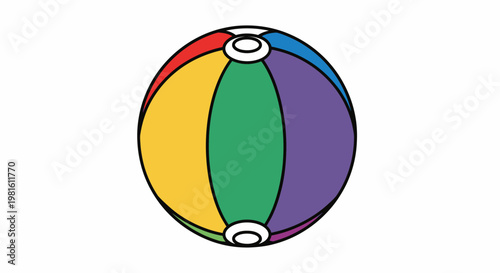 Colorful Beach Toy Ball Illustration.