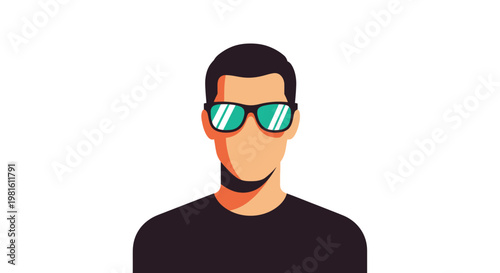Young man wearing trendy sunglasses.