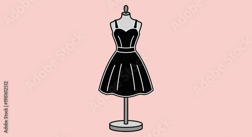 A vintage pink wedding gown with flower design on a female mannequin creates an elegant fashion illustration of a lady in a glamourous silhouette style