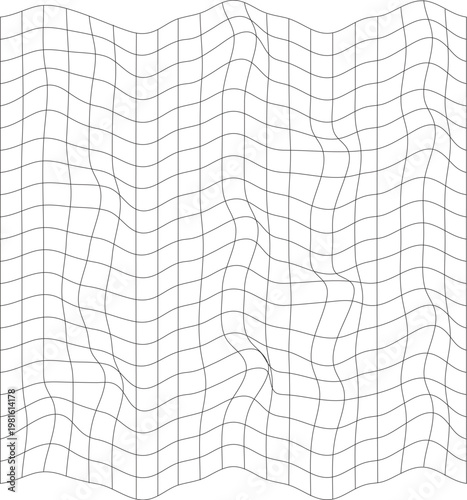 Wavy Grid Pattern A Distorted Geometric Mesh with an Organic, Flowing Contour