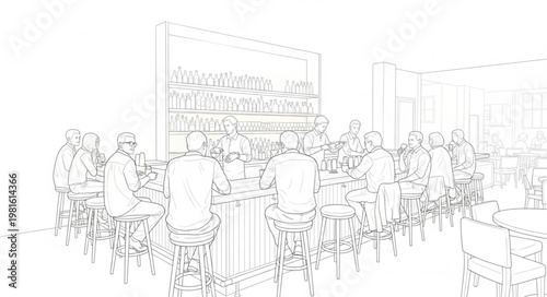 Sketch of a crowded lecture hall with students and a screen.