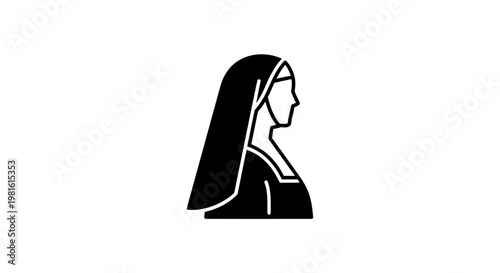 Monk Nun Silhouette Icon Profile