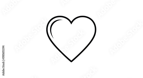 Simple Outline Heart Shape Icon