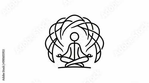 Meditating Figure with Abstract Energetic Aura