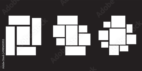 Pictures or photos frame collage. comics page grid layout abstract photo frames and digital photo wall template