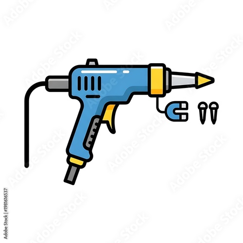 Electric drill with yellow accents.