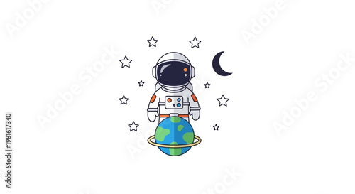 Astronaut on the Earth.