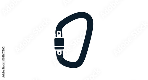 Black Carabiner Clip Closeup.