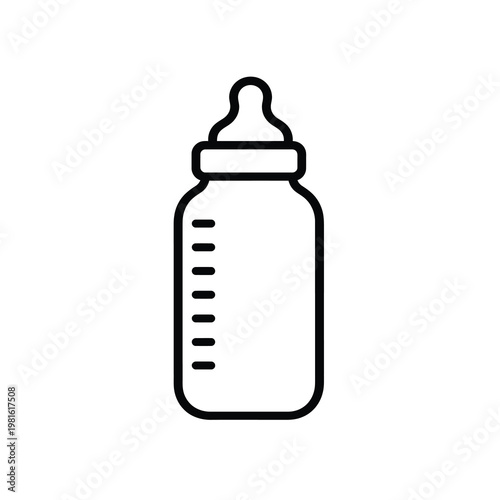 Clear vector of an empty baby bottle with a nipple on top