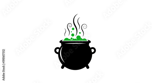 Black Cauldron with Green Liquid.