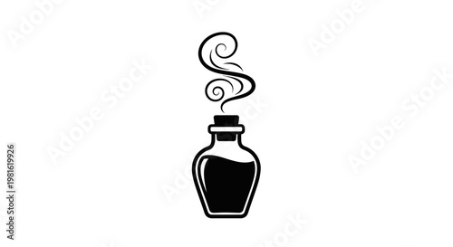 Black Ink Bottle With Smoke.