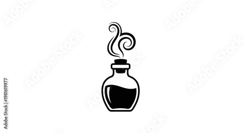 Black Poison Bottle with Smoke.